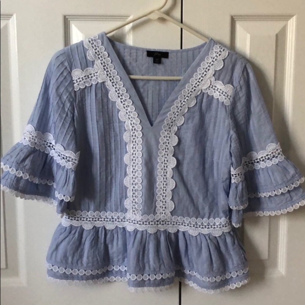 J.Crew Lace Peplum Top